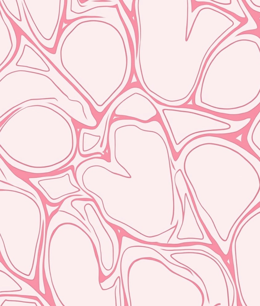 Pink Organic Flowing Lines Pattern Rug
