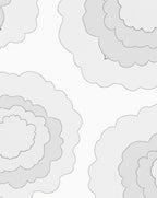 Light Gray Cloud Petal Bloom Rug