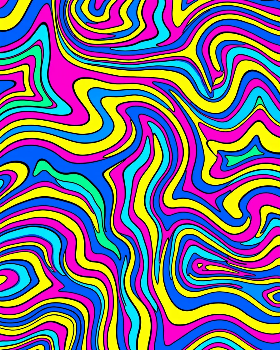 Vibrant Swirling Multi-Color Abstract Rug