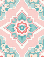 Pastel Floral Medallion Pattern Rug