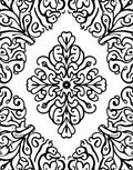 Black And White Floral Damask Design Rug