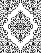Black And White Floral Damask Design Rug
