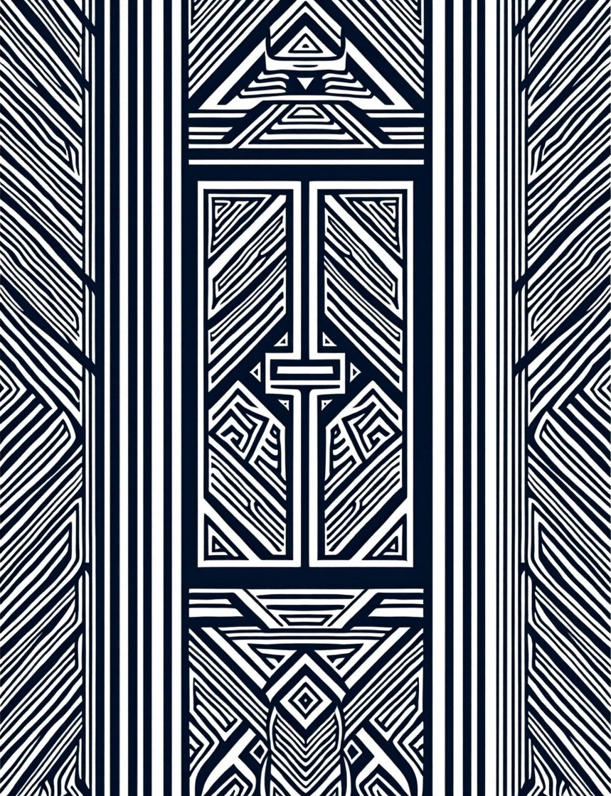 Bold Abstract Geometric Stripe Rug