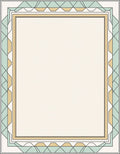 Geometric Mint Gold Contemporary Border Rug