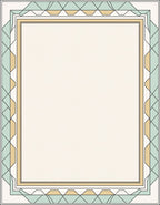Geometric Mint Gold Contemporary Border Rug
