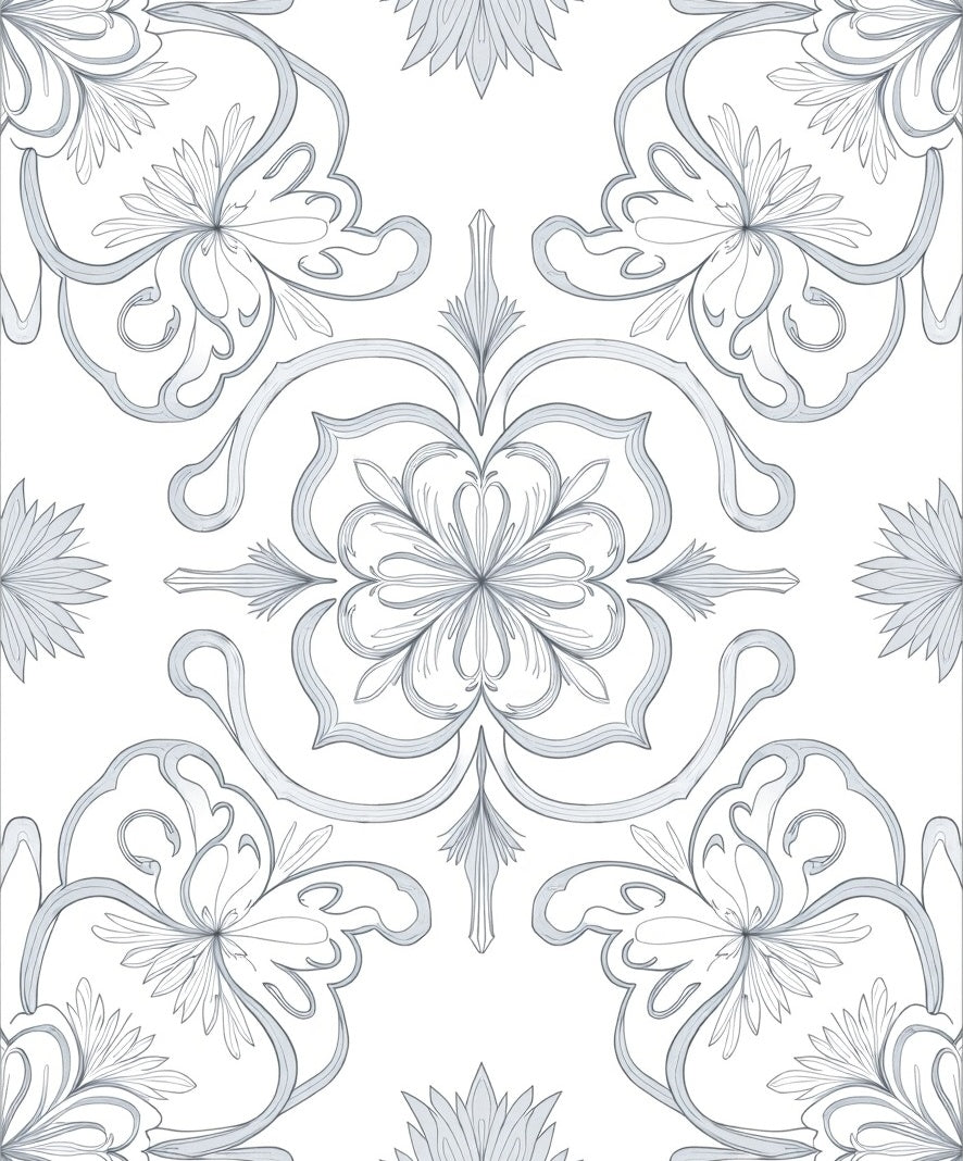 Elegant Floral Scrollwork Pattern Rug