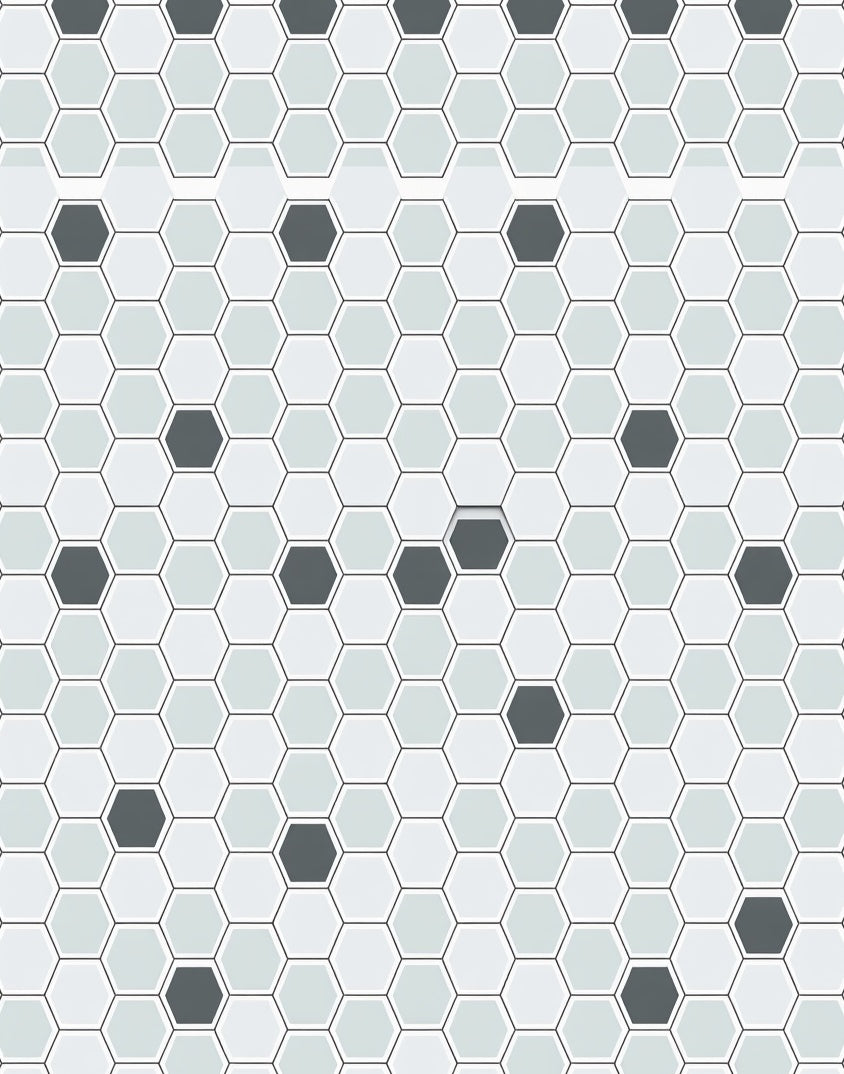 Geometric Hexagonal Cool Tones Pattern Rug