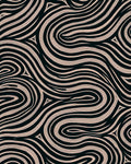 Dark Flowing Abstract Lines Design Rug