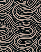 Dark Flowing Abstract Lines Design Rug