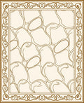 Stylized Organic Patterned Bordered Rug