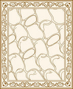 Stylized Organic Patterned Bordered Rug