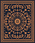 Ornate Floral Mandala Pattern Rug