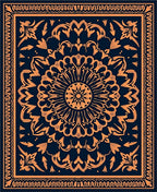 Ornate Floral Mandala Pattern Rug