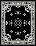 Black White Intricate Floral Medallion Rug