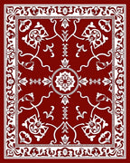 Classic Floral Vine Border Design Rug