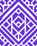 Geometric Purple White Linear Pattern Rug