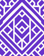 Geometric Purple White Linear Pattern Rug