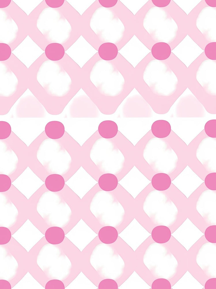 Pink Dot Diamond Pattern Rug