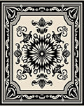 Ornate Black Ivory Symmetry Mandala Rug