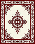 Maroon Floral Medallion Patterned Rug