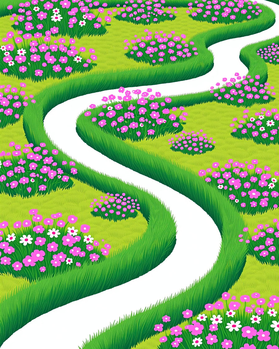 Whimsical Garden Path Floral Design Rug