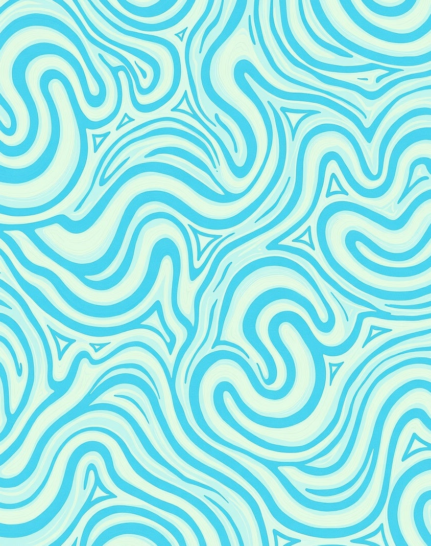 Blue Swirl Abstract Pattern Rug