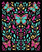 Colorful Butterfly Floral Garden Design Rug