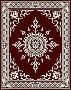 Exotic White Floral Mandala Pattern Rug