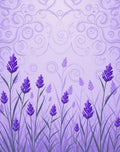 Purple Lavender Field Scrollwork Accent Rug