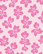 Pink Floral Outline Pattern Rug