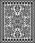 Bold Black White Symmetric Pattern Rug