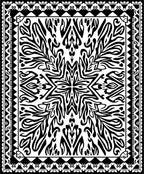 Bold Black White Symmetric Pattern Rug