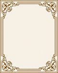 Elegant Brown Scrollwork Border Rug