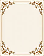 Elegant Brown Scrollwork Border Rug