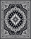 Elegant Black and White Floral Mandala Rug