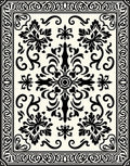 Classic Black Intricate Floral Rug
