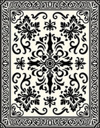 Classic Black Intricate Floral Rug