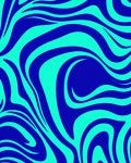 Bold Blue Aqua Swirl Pattern Rug