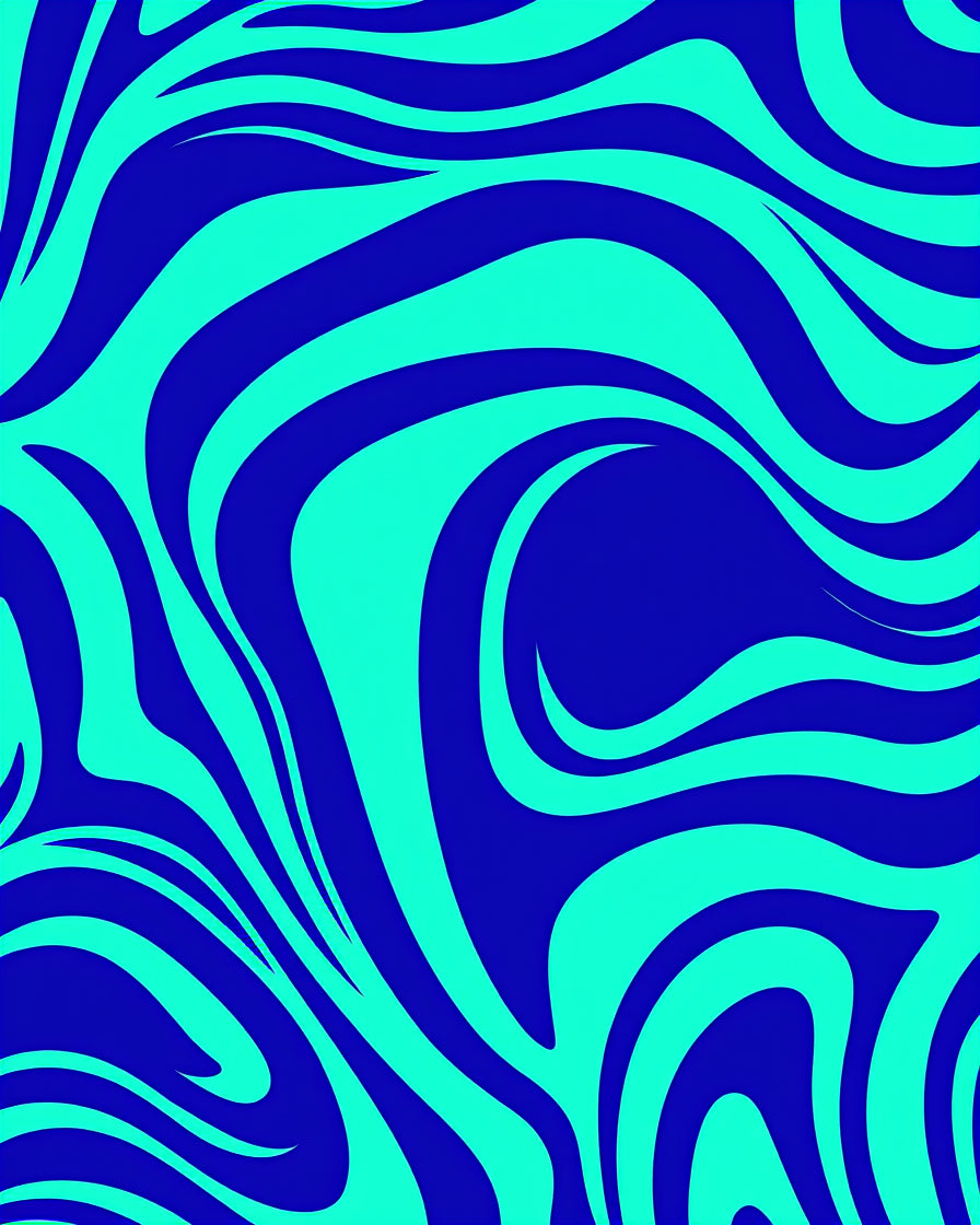 Bold Blue Aqua Swirl Pattern Rug