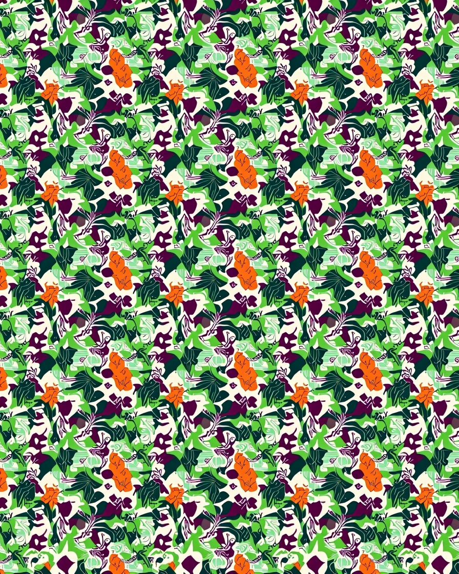 Bold Abstract Floral Pattern Rug