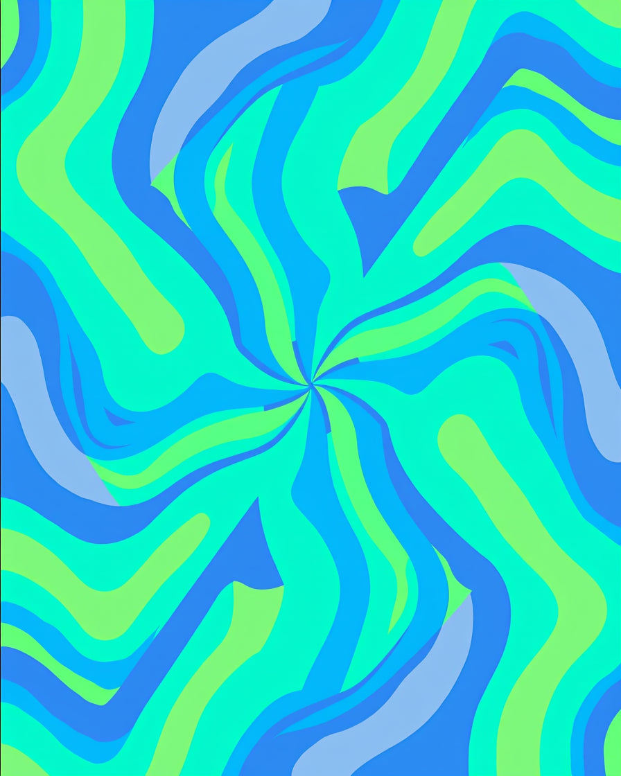 Flowing Waves Groovy Pattern Rug