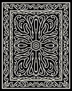 Intricate Floral Scrollwork Symmetry Rug