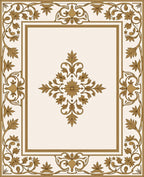 Ornate Floral Classic Border Rug