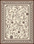Elegant Floral Vine Scroll Pattern Rug