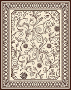 Elegant Floral Vine Scroll Pattern Rug