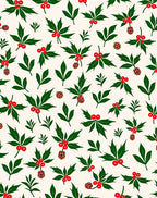 Christmas Holly Berry Pinecone Garland Rug