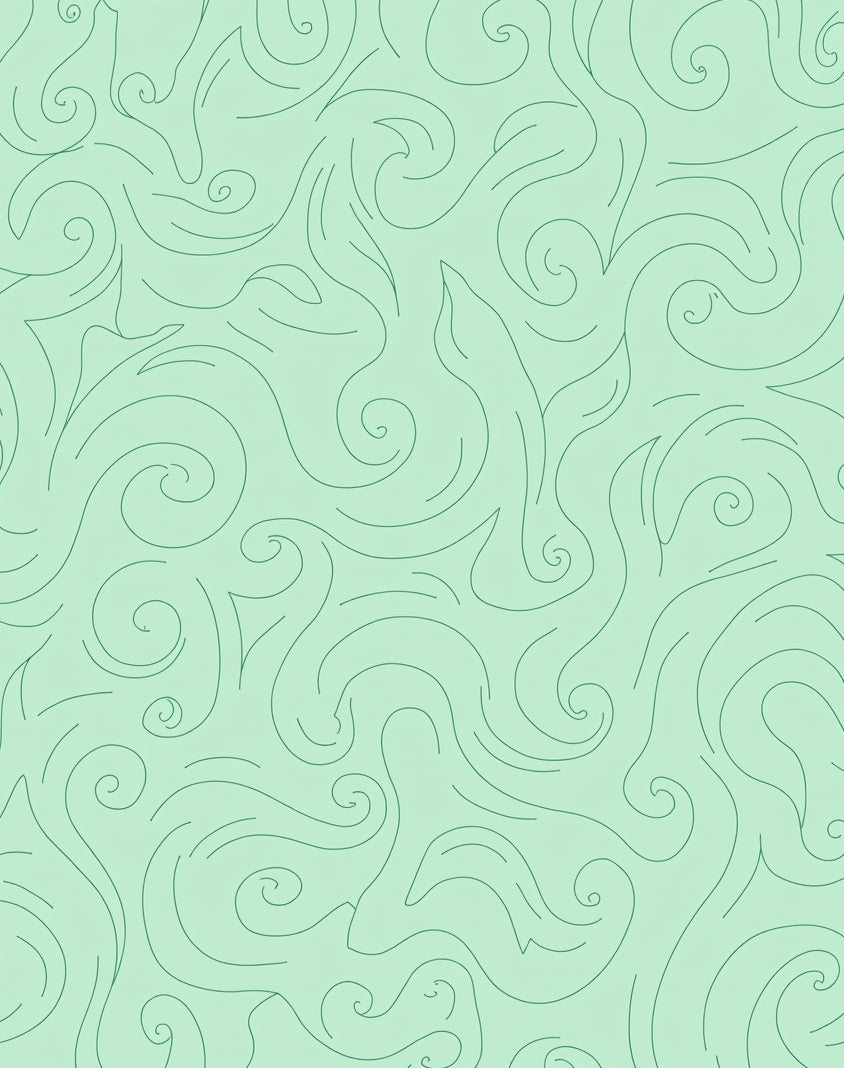 Whimsical Swirl Soft Mint Design Rug