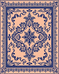 Ornate Floral Scrollwork Patterned Rug