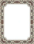 Ornate Floral Border Design Rug
