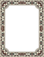 Ornate Floral Border Design Rug